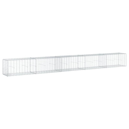 gabionkurv med cover 500x50x50 cm galvaniseret jern