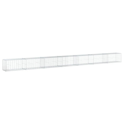 gabionkurv med cover 700x50x50 cm galvaniseret jern