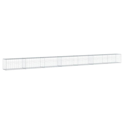 gabionkurv med cover 700x50x50 cm galvaniseret jern