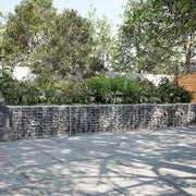 gabionkurv med cover 700x50x50 cm galvaniseret jern