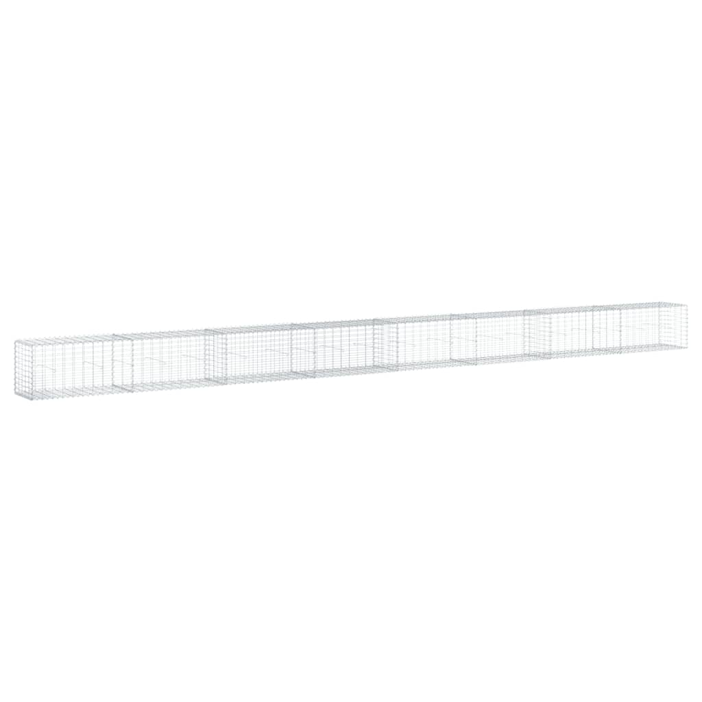 gabionkurv med cover 800x50x50 cm galvaniseret jern