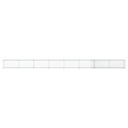 gabionkurv med cover 800x50x50 cm galvaniseret jern