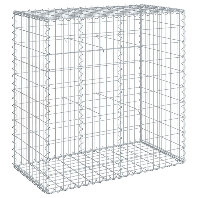 gabionkurv med cover 100x50x100 cm galvaniseret jern
