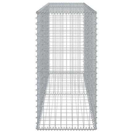 gabionkurv med cover 200x50x100 cm galvaniseret jern
