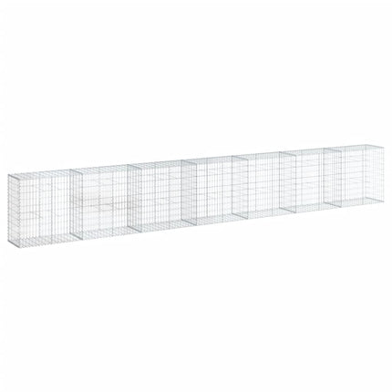 gabionkurv med cover 700x50x100 cm galvaniseret jern