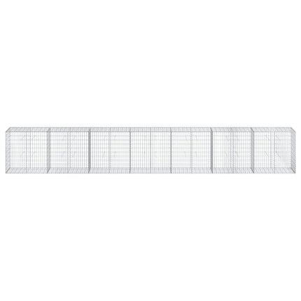 gabionkurv med cover 700x50x100 cm galvaniseret jern
