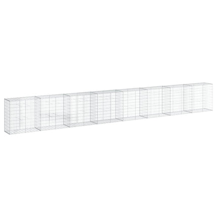 gabionkurv med cover 800x50x100 cm galvaniseret jern