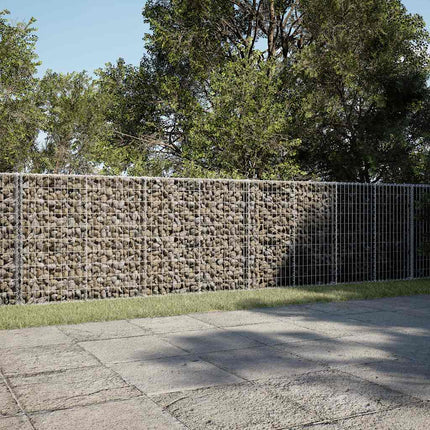 gabionkurv med cover 800x50x100 cm galvaniseret jern