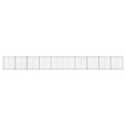 gabionkurv med cover 1000x50x100 cm galvaniseret jern