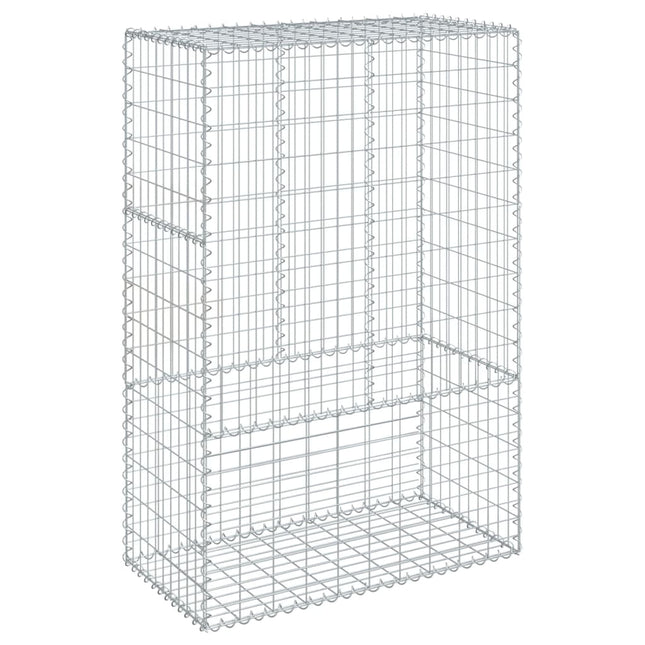 gabionkurv med cover 100x50x150 cm galvaniseret jern