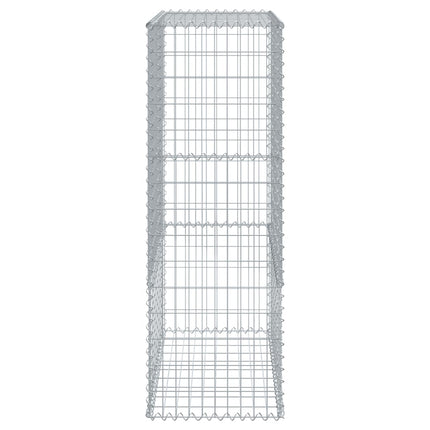 gabionkurv med cover 100x50x150 cm galvaniseret jern