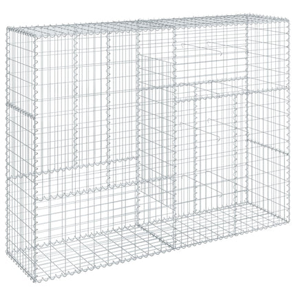 gabionkurv med cover 200x50x150 cm galvaniseret jern
