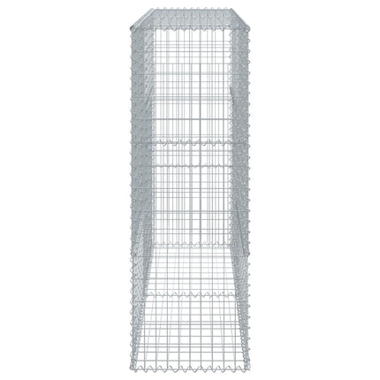 gabionkurv med cover 200x50x150 cm galvaniseret jern