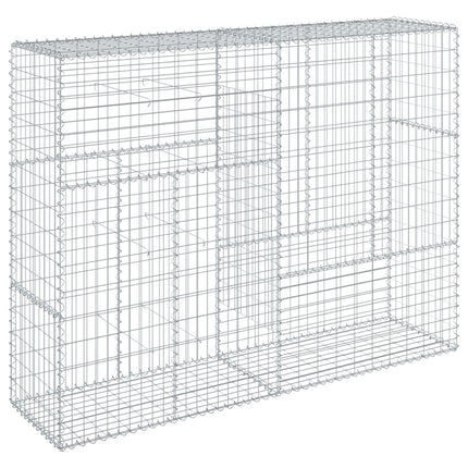 gabionkurv med cover 200x50x150 cm galvaniseret jern