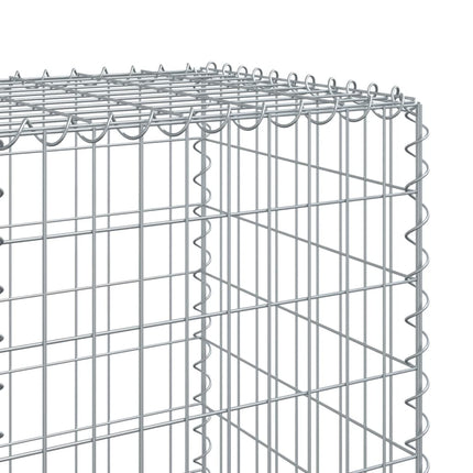 gabionkurv med cover 200x50x150 cm galvaniseret jern