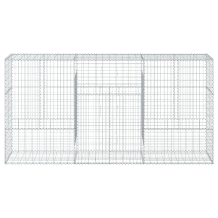 gabionkurv med cover 300x50x150 cm galvaniseret jern