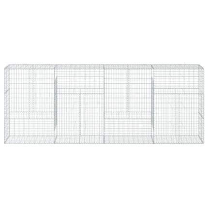 gabionkurv med cover 400x50x150 cm galvaniseret jern