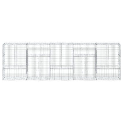 gabionkurv med cover 500x50x150 cm galvaniseret jern