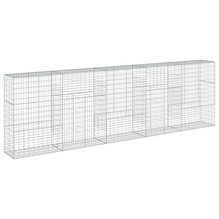 gabionkurv med cover 500x50x150 cm galvaniseret jern