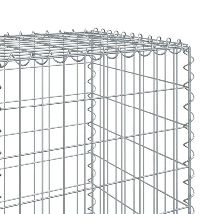 gabionkurv med cover 700x50x150 cm galvaniseret jern