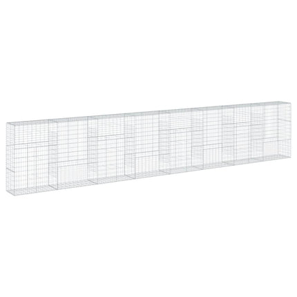 gabionkurv med cover 800x50x150 cm galvaniseret jern