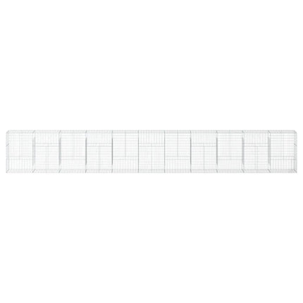 gabionkurv med cover 1100x50x150 cm galvaniseret jern