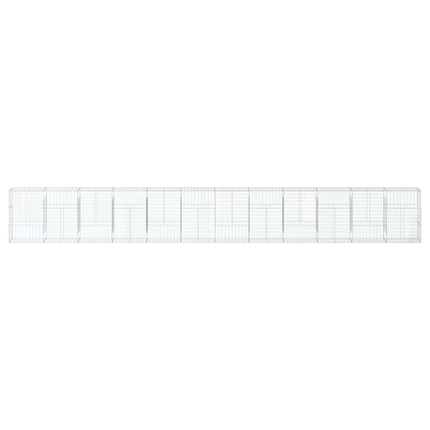 gabionkurv med cover 1200x50x150 cm galvaniseret jern