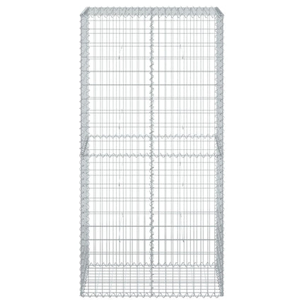 gabionkurv med cover 100x50x200 cm galvaniseret jern