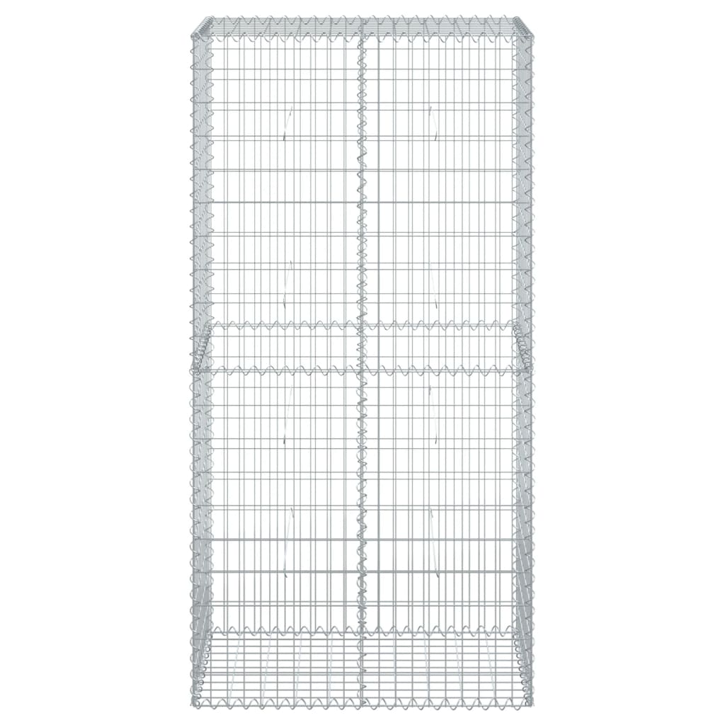 gabionkurv med cover 100x50x200 cm galvaniseret jern