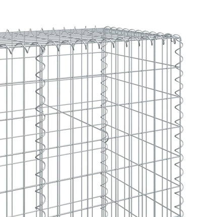 gabionkurv med cover 100x50x200 cm galvaniseret jern
