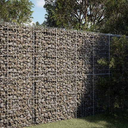 gabionkurv med cover 100x50x200 cm galvaniseret jern