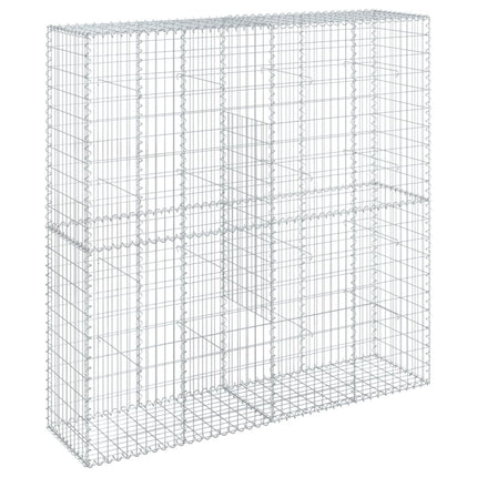 gabionkurv med cover 200x50x200 cm galvaniseret jern