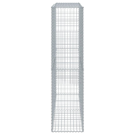 gabionkurv med cover 200x50x200 cm galvaniseret jern
