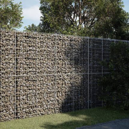 gabionkurv med cover 200x50x200 cm galvaniseret jern