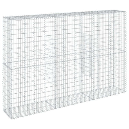 gabionkurv med cover 300x50x200 cm galvaniseret jern