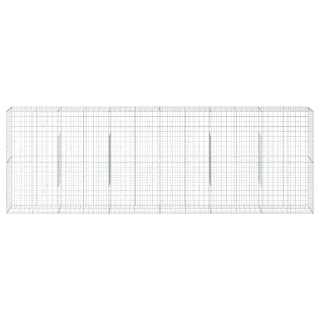 gabionkurv med cover 600x50x200 cm galvaniseret jern