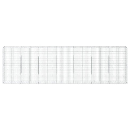 gabionkurv med cover 700x50x200 cm galvaniseret jern