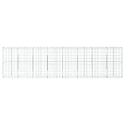 gabionkurv med cover 800x50x200 cm galvaniseret jern