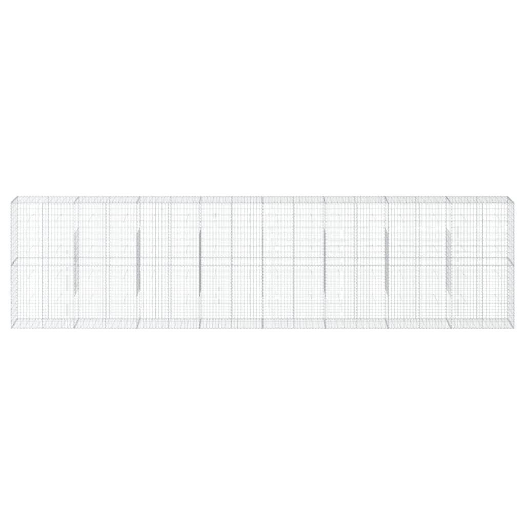 gabionkurv med cover 800x50x200 cm galvaniseret jern