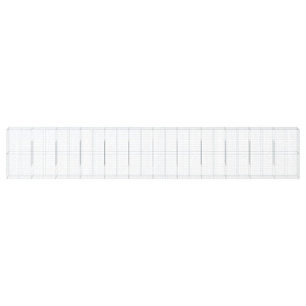 gabionkurv med cover 1200x50x200 cm galvaniseret jern