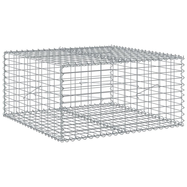 gabionkurv med cover 100x100x50 cm galvaniseret jern