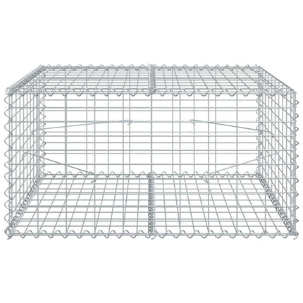 gabionkurv med cover 100x100x50 cm galvaniseret jern