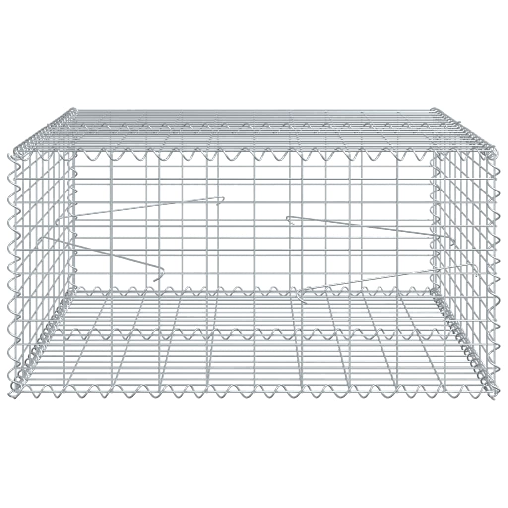 gabionkurv med cover 100x100x50 cm galvaniseret jern