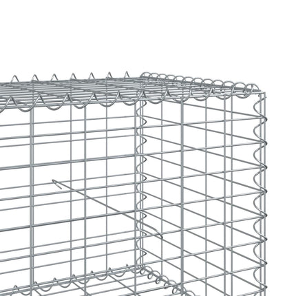 gabionkurv med cover 100x100x50 cm galvaniseret jern