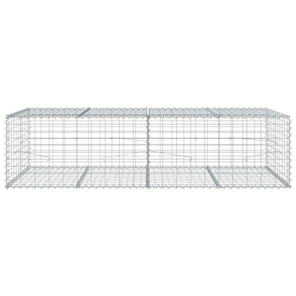 gabionkurv med cover 200x100x50 cm galvaniseret jern