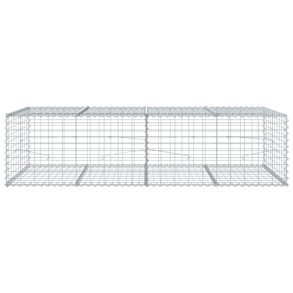 gabionkurv med cover 200x100x50 cm galvaniseret jern