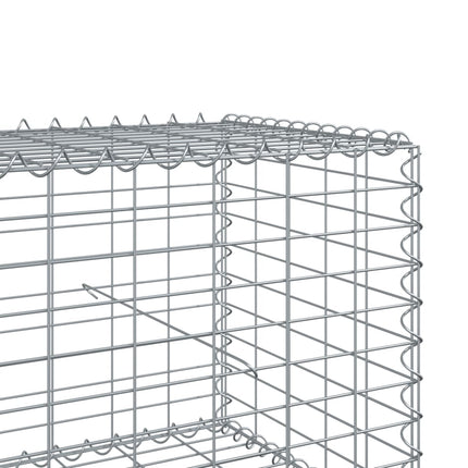 gabionkurv med cover 200x100x50 cm galvaniseret jern