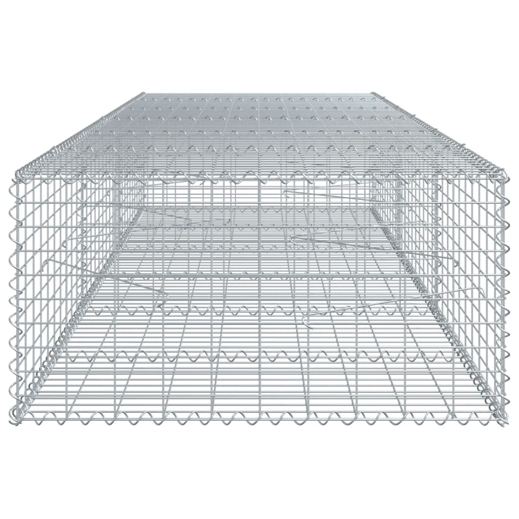 gabionkurv med cover 300x100x50 cm galvaniseret jern