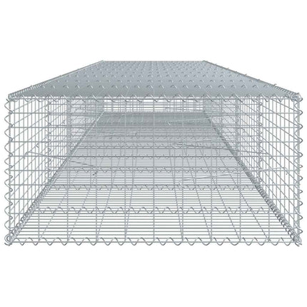 gabionkurv med cover 500x100x50 cm galvaniseret jern
