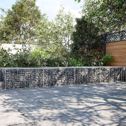 gabionkurv med cover 500x100x50 cm galvaniseret jern